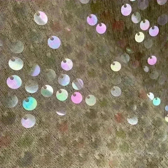 Juicy Couture Melange Pailette Beige Wool Rabbit Hair Spangles Short Size S - Picture 5 of 7